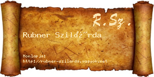 Rubner Szilárda névjegykártya